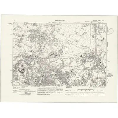 1932 Map of Lancashire XCVI.SE, 1935 Print