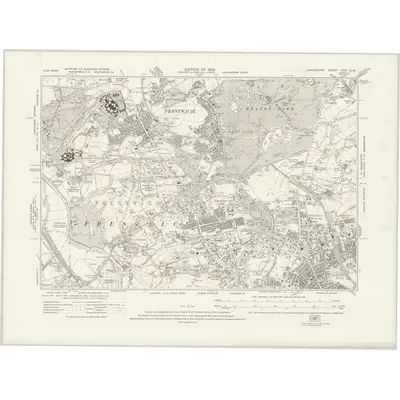 1915 Map of Lancashire XCVI.SW, 1923 Print