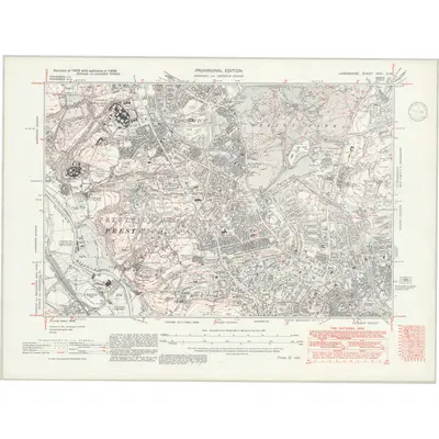 1938 Map of Lancashire XCVI.SW, 1946 Print