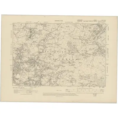 1906 Map of Lancashire XCVII.NE, 1911 Print