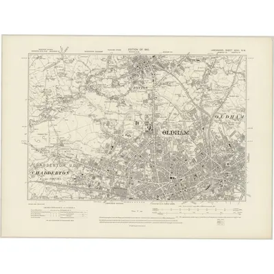 1907 Map of Lancashire XCVII.NW, 1910 Print