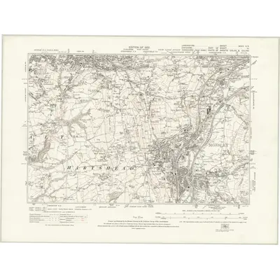 1916 Map of Lancashire XCVII.SE, 1922 Print