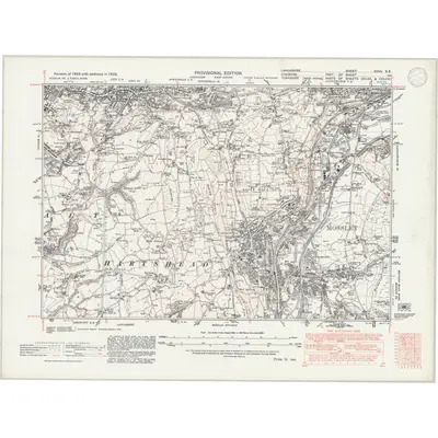 1938 Map of Lancashire XCVII.SE, 1947 Print