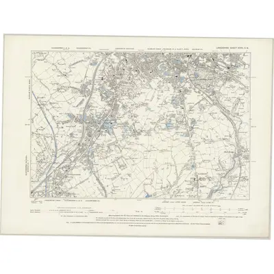 1890 Map of Lancashire XCVII.SW, 1895 Print