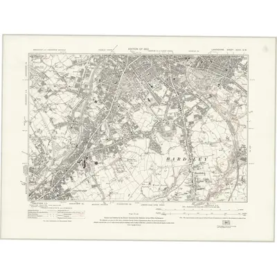 1916 Map of Lancashire XCVII.SW, 1922 Print
