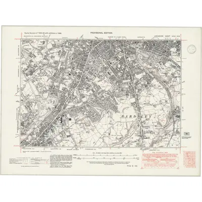 1938 Map of Lancashire XCVII.SW, 1946 Print