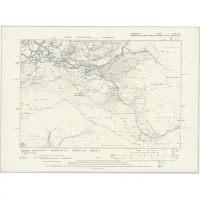 1891 Map of Lancashire XCVIIa.SW, 1895 Print