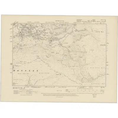 1906 Map of Lancashire XCVIIa.SW, 1911 Print