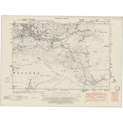1938 Map of Lancashire XCVIIa.SW, 1950 Print