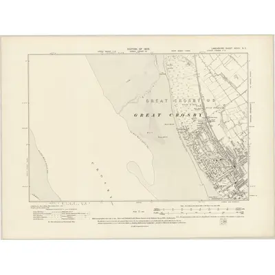 1907 Map of Lancashire XCVIII.NE, 1909 Print