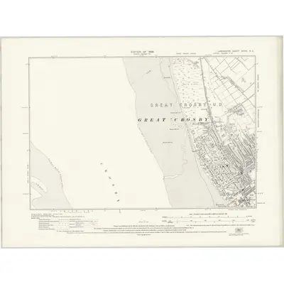 1925 Map of Lancashire XCVIII.NE, 1931 Print