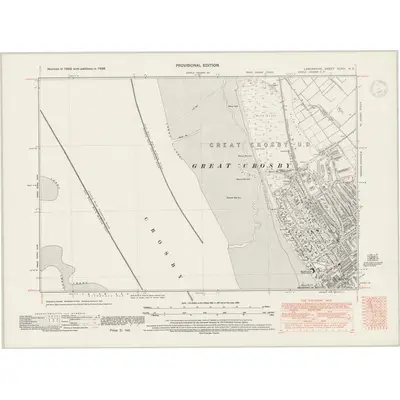 1938 Map of Lancashire XCVIII.NE, 1947 Print