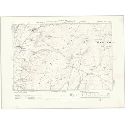 1911 Map of Lancashire XI.SW, 1919 Print