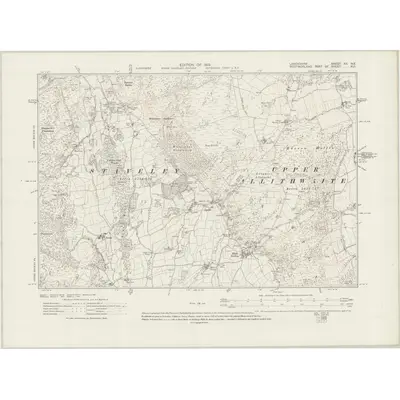 1910 Map of Lancashire XII.NE, 1919 Print