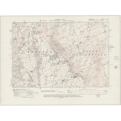 1910 Map of Lancashire XII.NE, 1945 Print