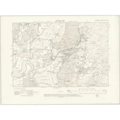 1911 Map of Lancashire XII.NW, 1919 Print