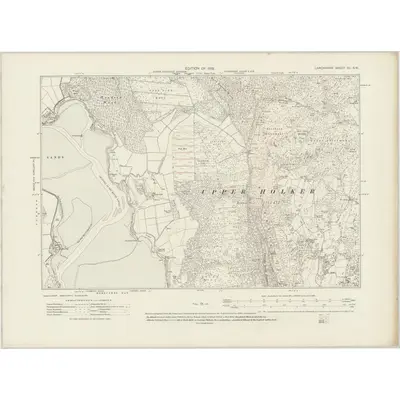 1910 Map of Lancashire XII.SW, 1919 Print