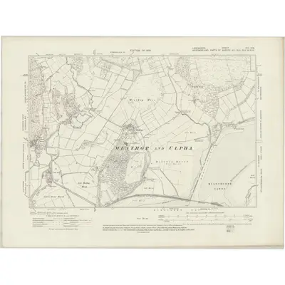 1911 Map of Lancashire XIII.SW, 1919 Print