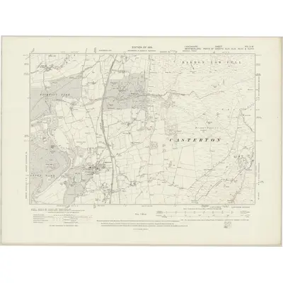 1910 Map of Lancashire XIV.SW, 1919 Print