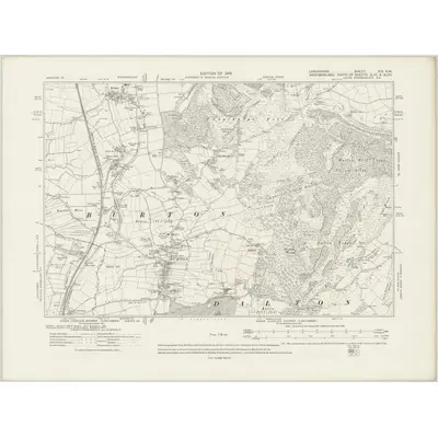 1911 Map of Lancashire XIX.NW, 1919 Print