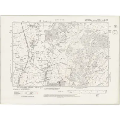 1911 Map of Lancashire XIX.NW, 1945 Print