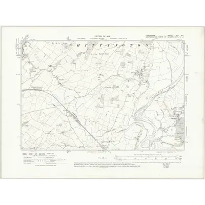 1910 Map of Lancashire XIX.SE, 1919 Print