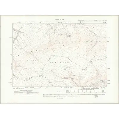 1910 Map of Lancashire XL.NE, 1914 Print