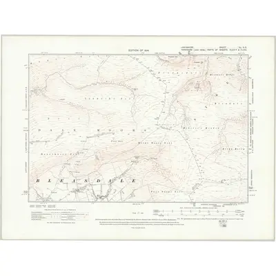 1910 Map of Lancashire XL.SE, 1914 Print