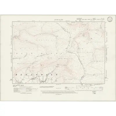 1910 Map of Lancashire XL.SE, 1933 Print