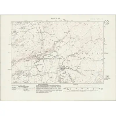 1930 Map of Lancashire XL.SW, 1933 Print