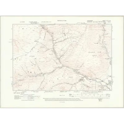 1910 Map of Lancashire XLI.NW, 1914 Print