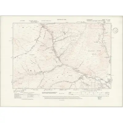 1910 Map of Lancashire XLI.NW, 1936 Print