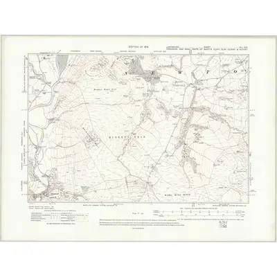 1910 Map of Lancashire XLI.SE, 1914 Print
