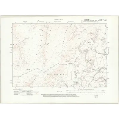 1910 Map of Lancashire XLI.SW, 1914 Print