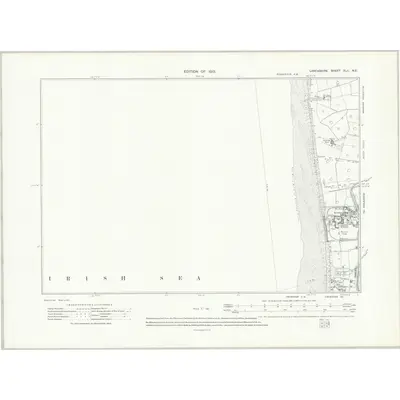 1909 Map of Lancashire XLII.NE, 1913 Print