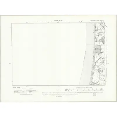 1909 Map of Lancashire XLII.SE, 1914 Print