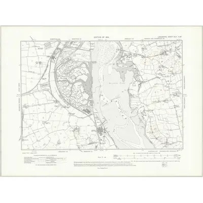 1909 Map of Lancashire XLIII.NW, 1914 Print