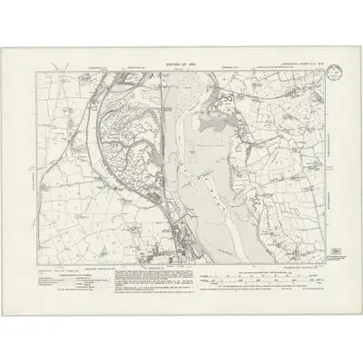 1930 Map of Lancashire XLIII.NW, 1933 Print