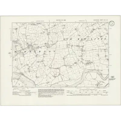 1930 Map of Lancashire XLIII.SE, 1933 Print