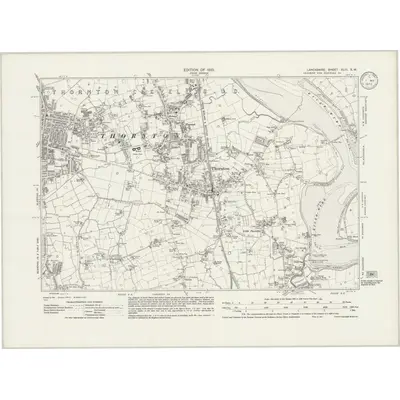 1930 Map of Lancashire XLIII.SW, 1933 Print