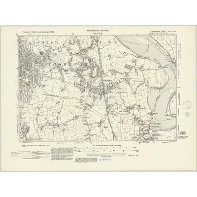 1938 Map of Lancashire XLIII.SW, 1945 Print