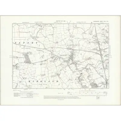 1910 Map of Lancashire XLIV.NE, 1914 Print