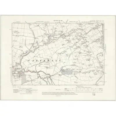 1910 Map of Lancashire XLIV.SE, 1914 Print