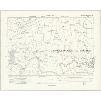 1910 Map of Lancashire XLIV.SW, 1913 Print