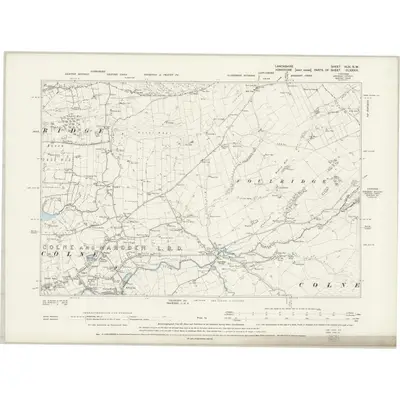 1891 Map of Lancashire XLIX.SW, 1895 Print