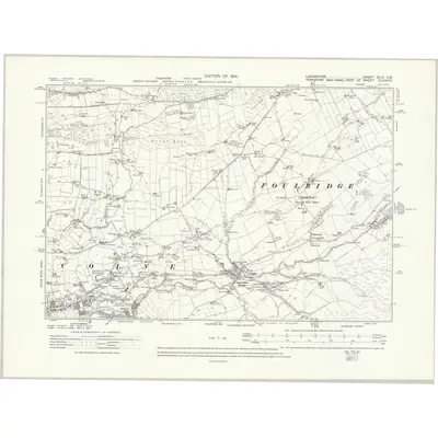 1909 Map of Lancashire XLIX.SW, 1914 Print