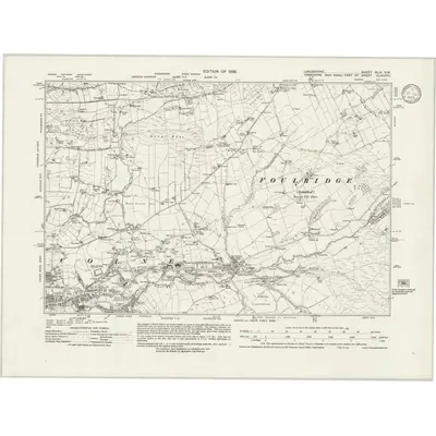 1930 Map of Lancashire XLIX.SW, 1933 Print