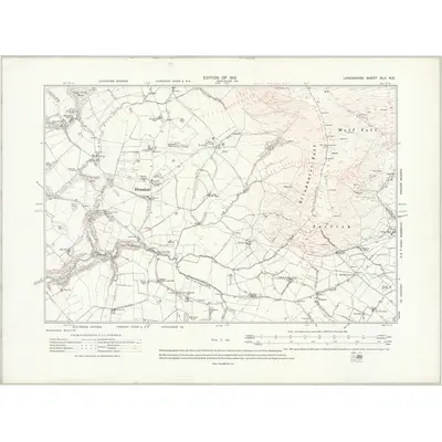 1910 Map of Lancashire XLV.NE, 1913 Print
