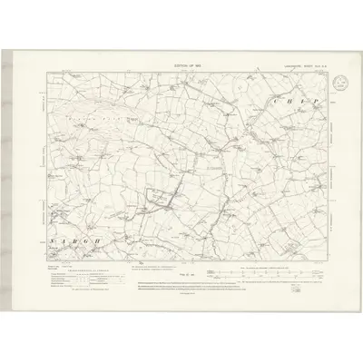 1910 Map of Lancashire XLV.SE, 1936 Print