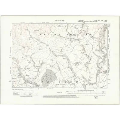 1910 Map of Lancashire XLVI.NW & NE, 1914 Print